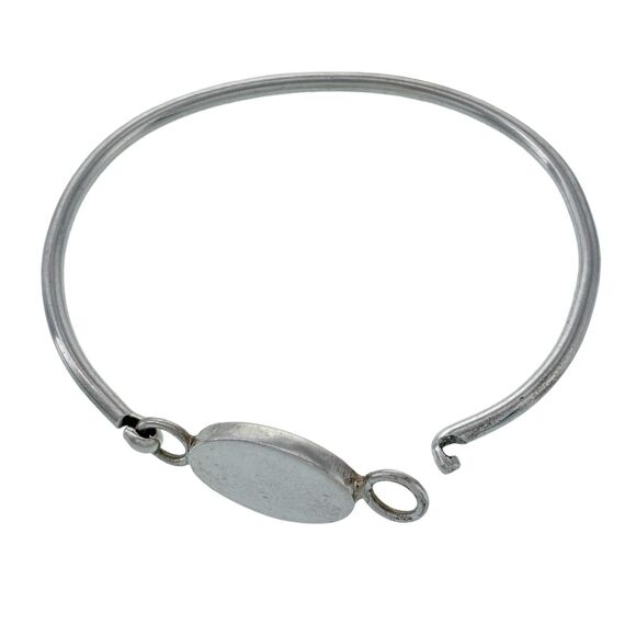 Vintage ATI Mexico Sterling 925 Oval Hook Bangle Bracelet 7" - Picture 4 of 7